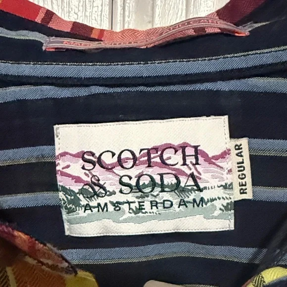 Scotch & Soda Men’s Multicolor Plaid Button Down Shirt Size Small NWT - Picture 3 of 5